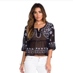 Free People Pennies Sequel Embroidered Sheer Size Small